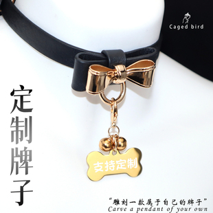 小狗牌小猫宫铃刻字铭牌项圈饰品挂机铃铛puppy挂饰金色银色骨头