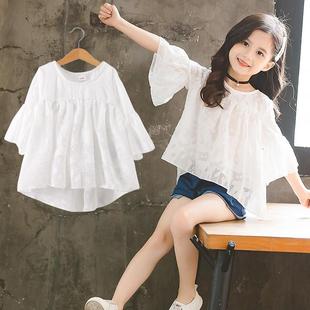 超好看小女孩半袖 兒童裝 t恤2025新款 雪紡上衣服夏裝 夏季 女童短袖