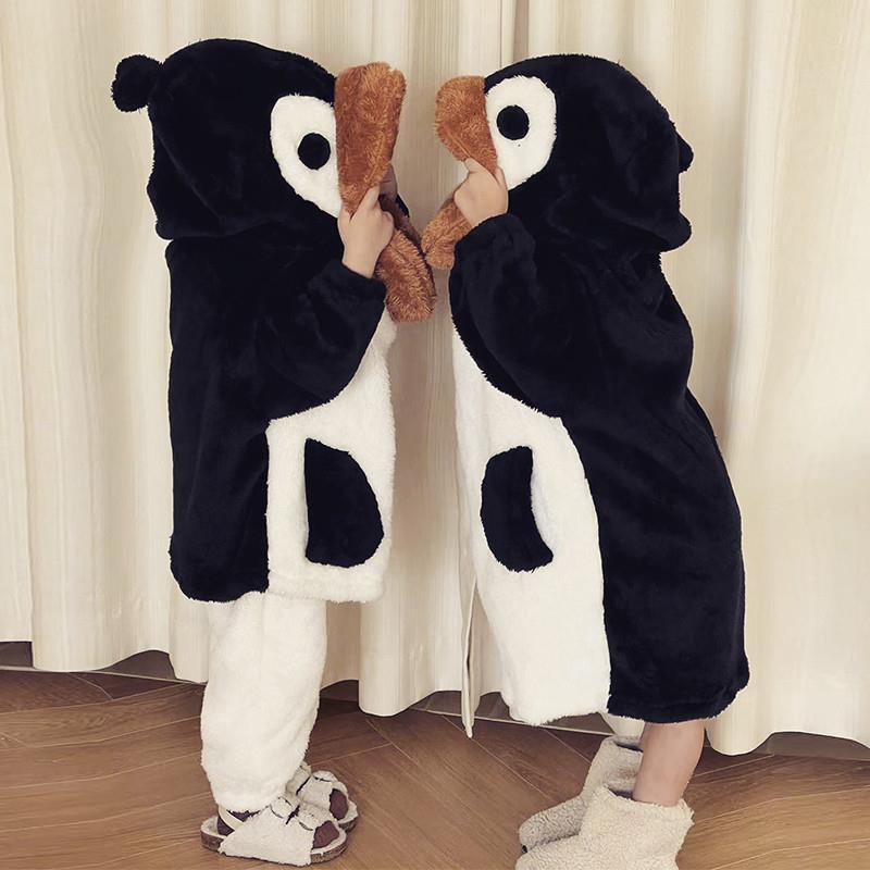 儿童法兰绒睡衣男童秋冬季宝宝睡袍小孩女童睡裙珊瑚绒家居服套装