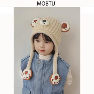 儿童帽子秋冬护耳帽女童男宝冬季女孩冬款宝宝冬天女宝针织毛线帽