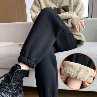 束脚运动裤 羊羔绒卫裤 加绒加厚外穿东北特厚棉裤 2024新款 子 女冬季