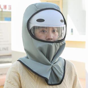 包头帽子遮全脸蒙面骑车防风头套帽头盔外套保暖帽男围脖一体帽女