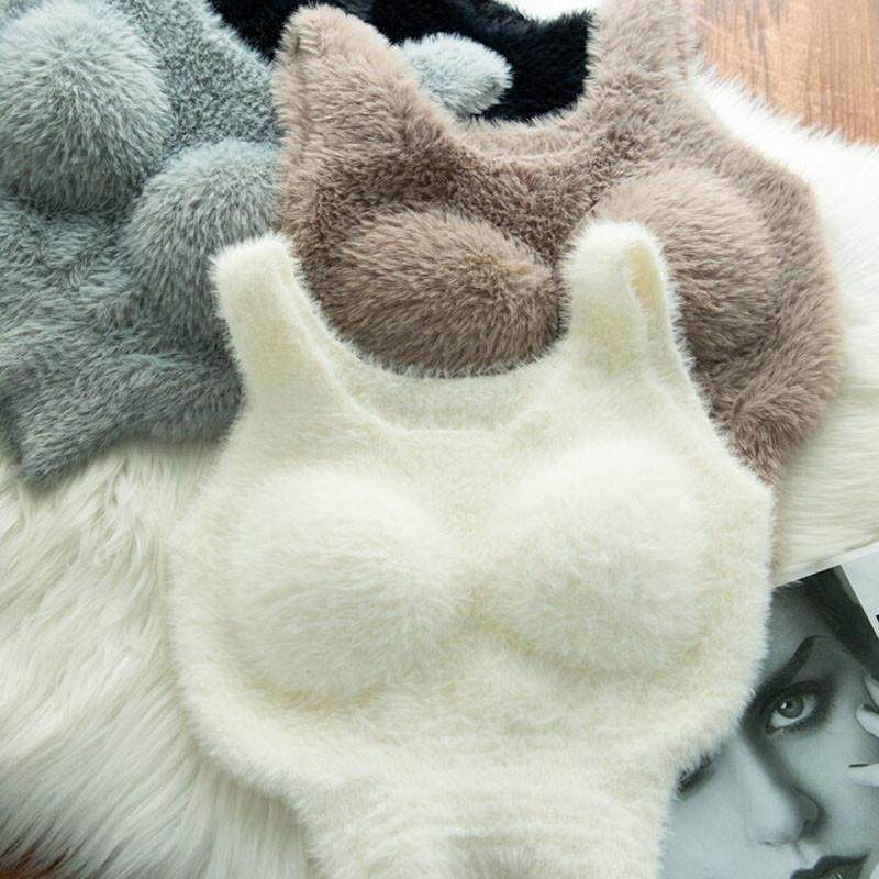 绒毛保暖背心式内衣女带胸垫小胸聚拢防下垂收副乳加绒加厚文胸罩,女士内衣/男士内衣/家居服,文胸,淘宝优惠券,粉丝福利购,淘宝优惠卷