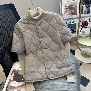 冬季半袖羽绒棉马甲女加厚坎肩内胆内搭保暖背心中老年妈妈穿马夹