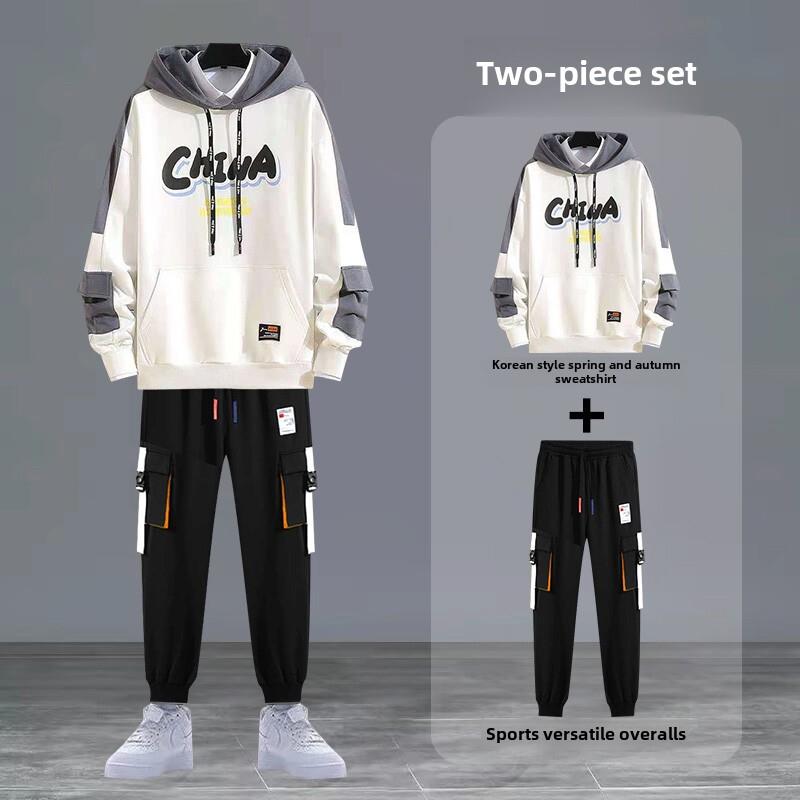 采购产品青年春秋季套装男生服装高中初中学生长袖运动衫新潮帅气