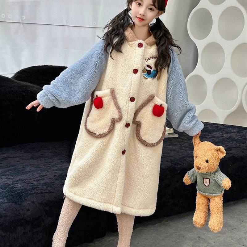 女童睡衣冬装2025新款大童秋冬加厚睡袍儿童冬季珊瑚绒家居服套装,童装/婴儿装/亲子装,家居袍/睡袍,淘宝优惠券,粉丝福利购,淘宝优惠卷