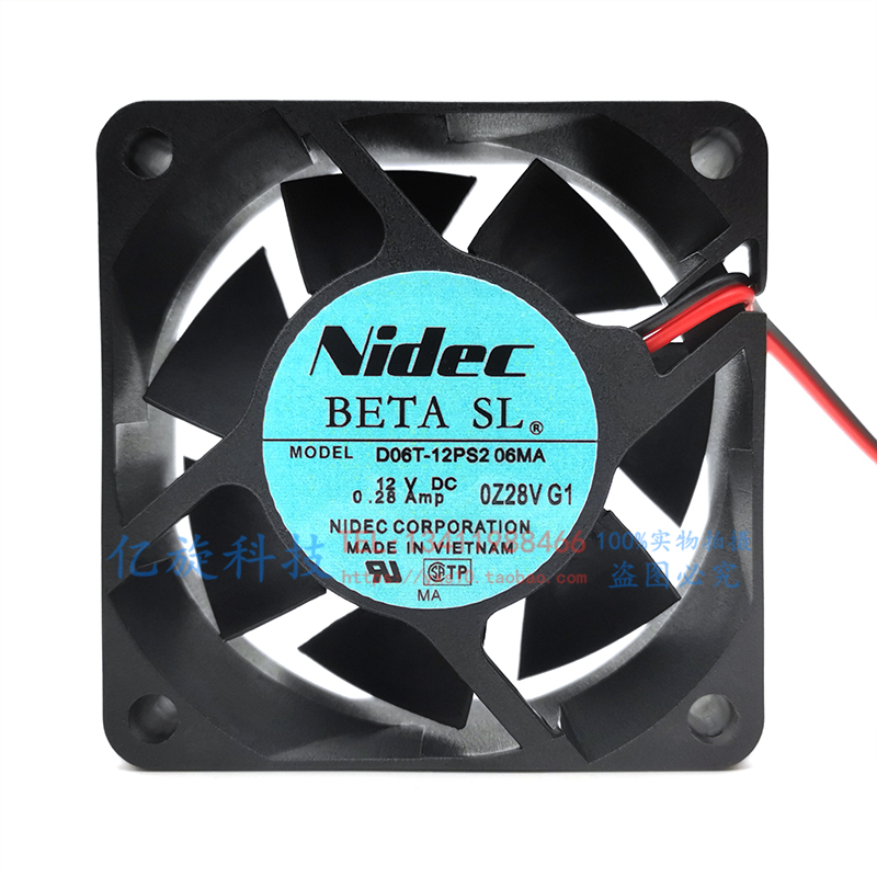 原装NIDEC D06T-12PS2A 6025 12V 0.25A 双滚珠大风量 散热风扇