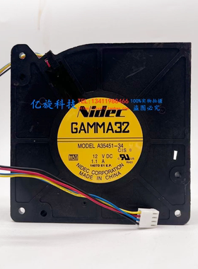 Nidec散热风扇GAMMA32鼓风机A35451-34 12V 1.1A涡轮风扇12032