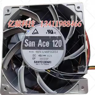 三洋 12厘米12038 9HV1248P1G014 1.4A 铝框散热风扇机箱 48V 原装