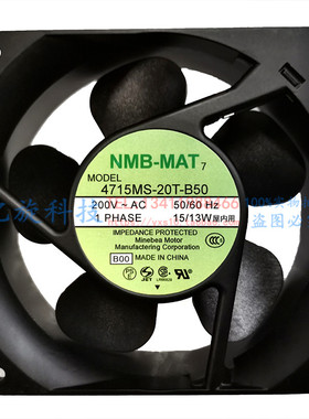 全新原装NMB变频器风机4715MS-20T-B50 机柜 200V 15WUPS电源风扇
