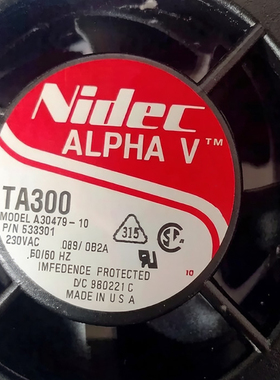 全新NIDEC TA300 A30479-10 230V 8038 金属边框机柜散热风扇