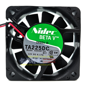 6cm 散热风扇 H34587 大风 2线 6015 0.17A 12V TA225DC Nidec