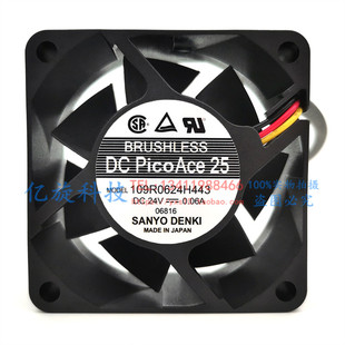 6025 6CM厘米 109R0624H443 0.06A 变频器散热风扇 24V 全新三洋
