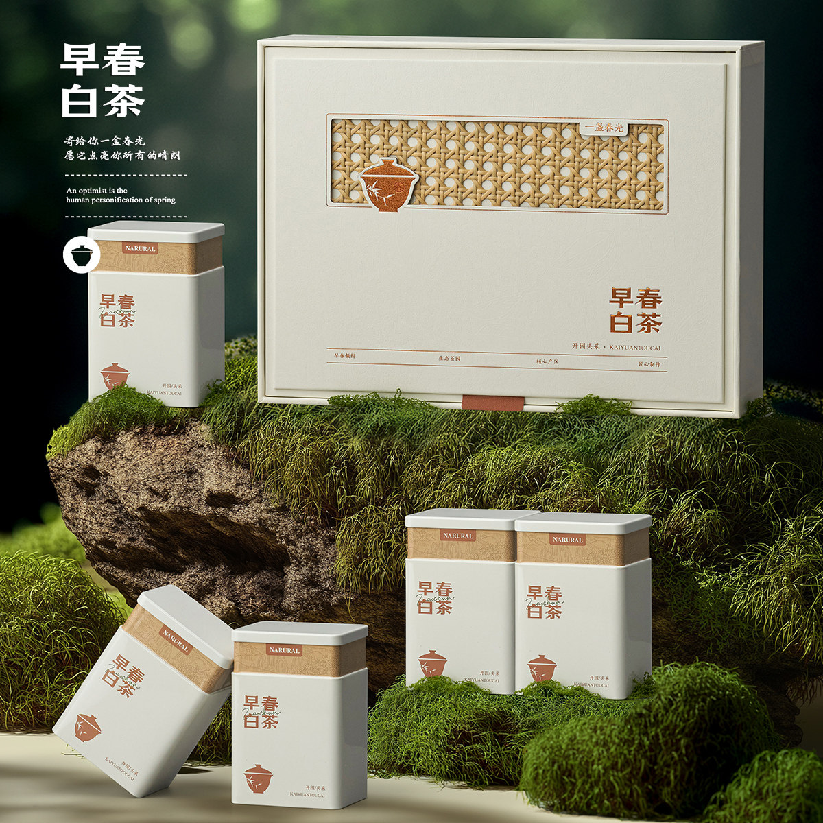 新款白茶礼盒高端茶叶包装盒半斤装通用安吉白茶包装空盒子定制图片