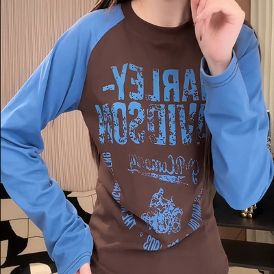 大码德绒磨毛长袖显瘦打底T恤