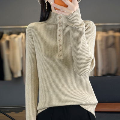 秋冬半高领修身长袖打底