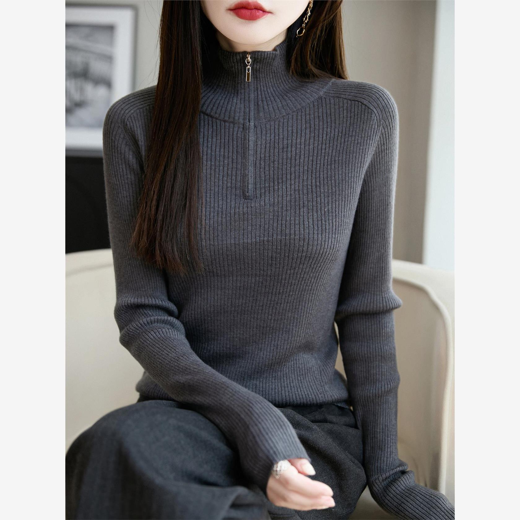 法式高端精纺羊毛拉炼半