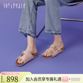 软木拖鞋 羊皮鸢尾花勃肯鞋 外穿女 真美诗怦然心动夏季 董洁同款