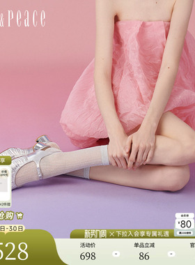 真美诗月光恋人春季新款褶皱一字带玛丽珍单鞋凉鞋女23322AH4