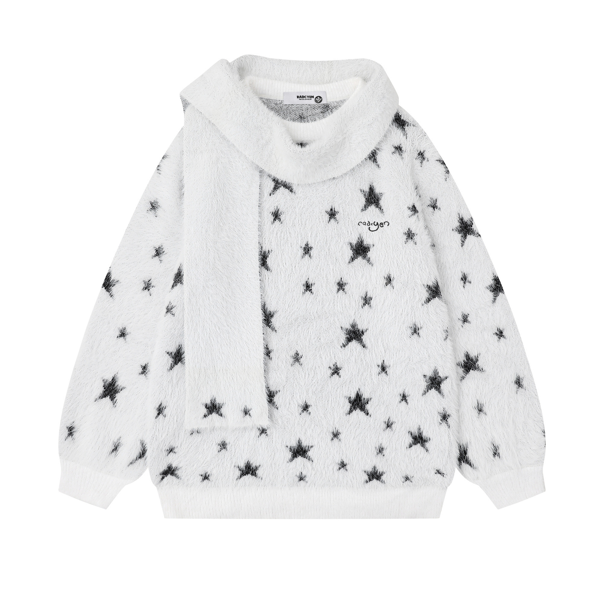 【蚀月镜】y2k千禧风星星软糯毛衣女宽松慵懒围巾两件套针织衫ins