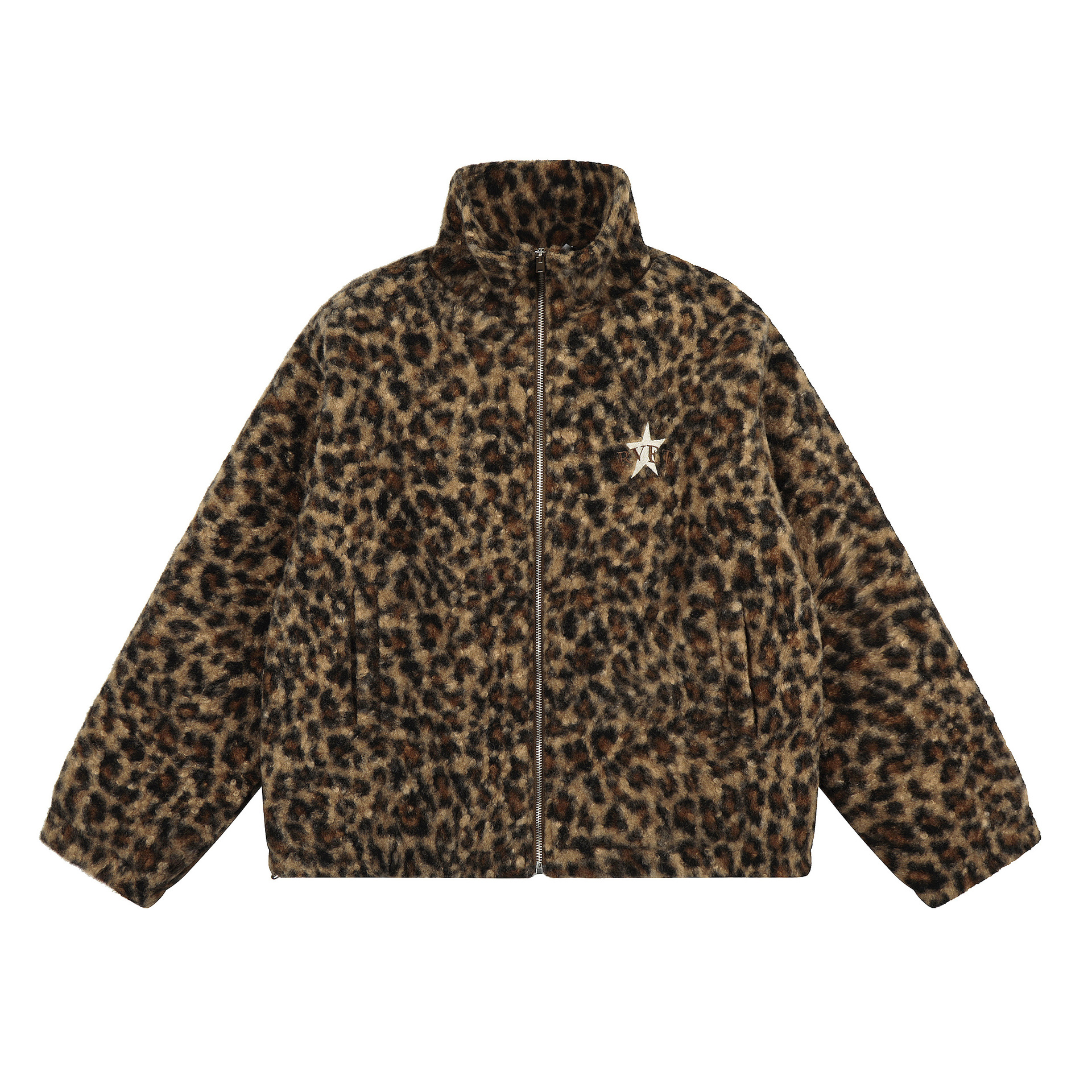 【蚀月镜】y2k轻亚美式复古辣妹豹纹立领棉衣女宽松保暖加厚外套