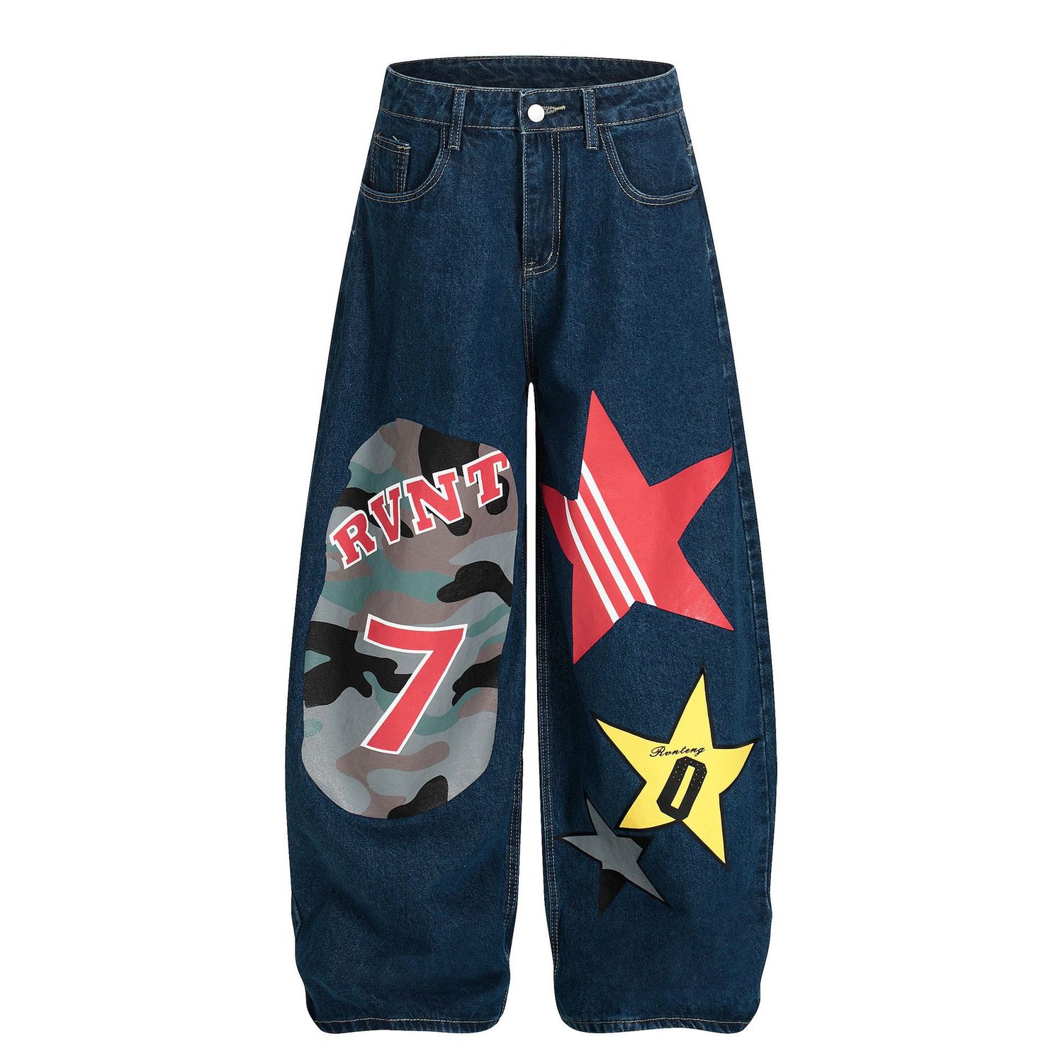 y2k千禧亚文化潮牌印花牛仔裤