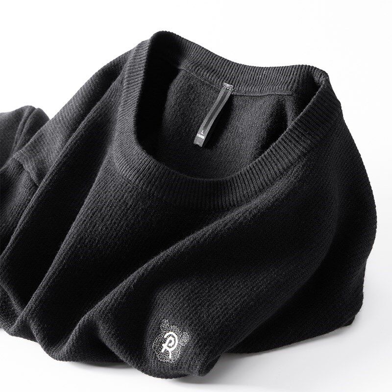 MAROLIO HIGH-END LUXURY AND PREMIUM  SOFT AND COMFORTABLE WOOL KNIT SWEATER MENS AUTUMN AND WINTER LONG-SLEEVED BASE LAYER