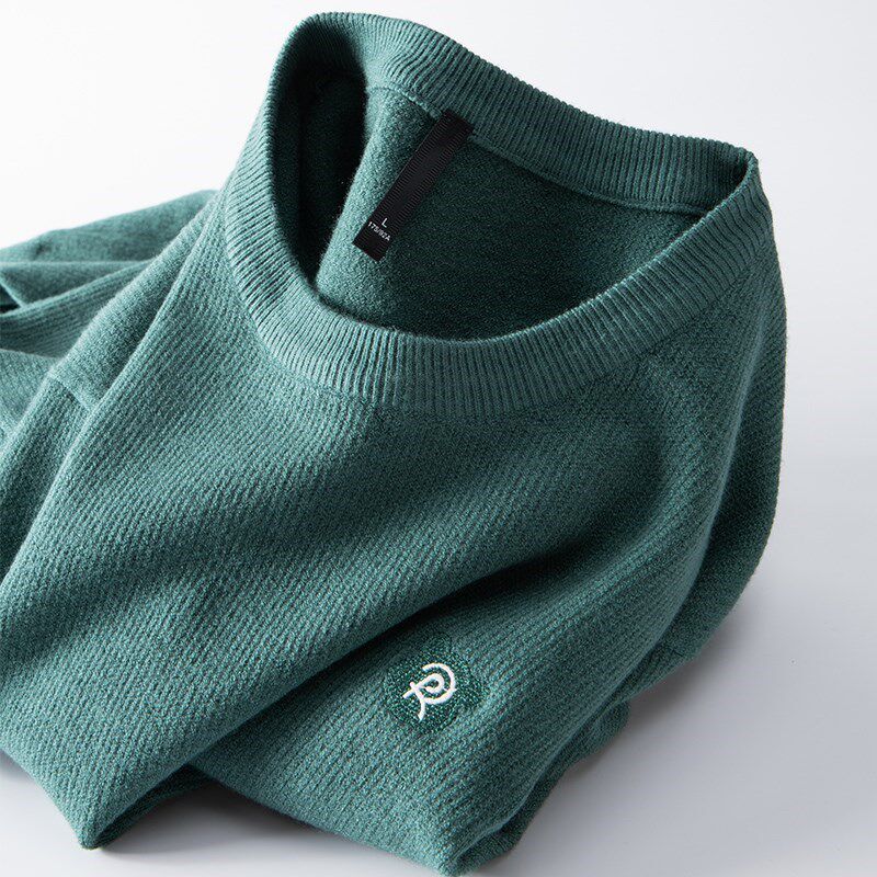 MAROLIO HIGH-END LUXURY AND PREMIUM  SOFT AND COMFORTABLE WOOL KNIT SWEATER MENS AUTUMN AND WINTER LONG-SLEEVED BASE LAYER