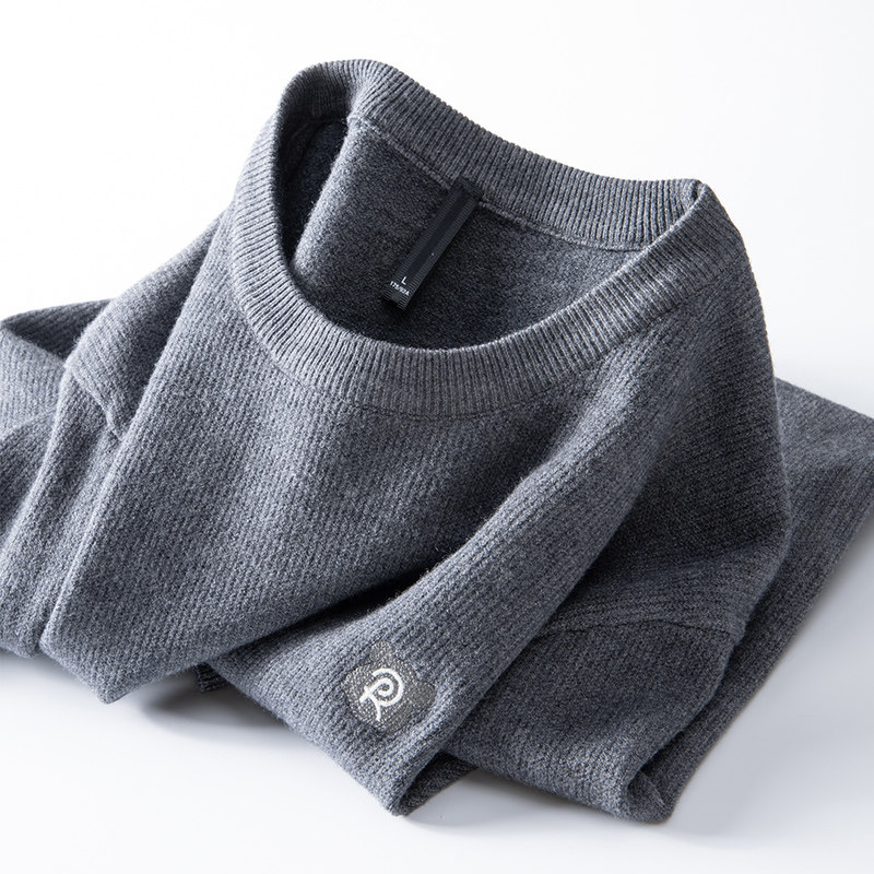 MAROLIO HIGH-END LUXURY AND PREMIUM  SOFT AND COMFORTABLE WOOL KNIT SWEATER MENS AUTUMN AND WINTER LONG-SLEEVED BASE LAYER