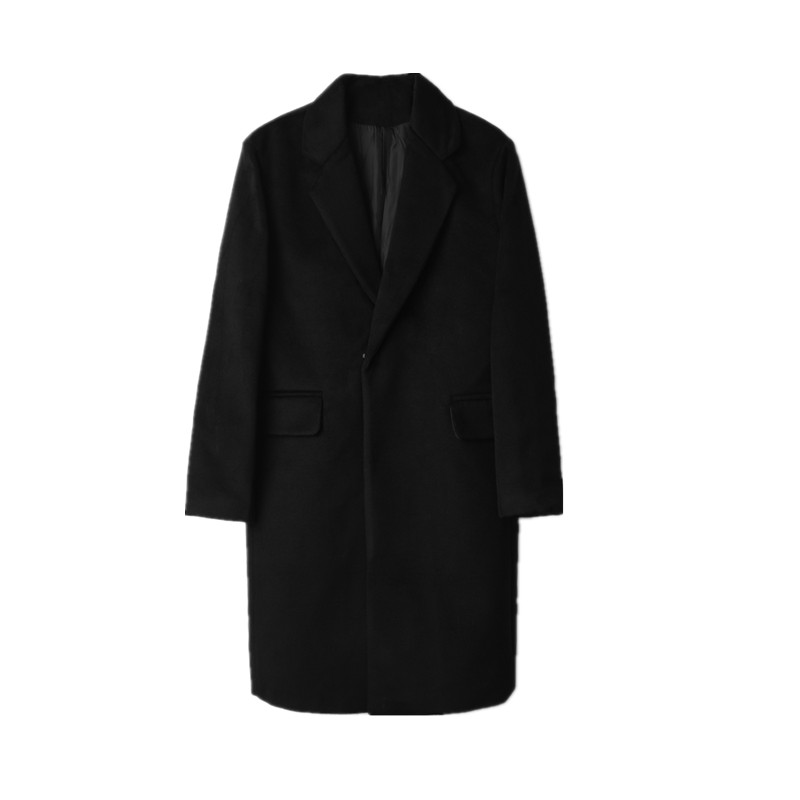 TRENCH COAT MENS MID-LENGTH 2021 WINTER NEW WOOLEN COAT MENS OVER-THE-KNEE LONG BRITISH STYLE YOUTH COAT MENS FY