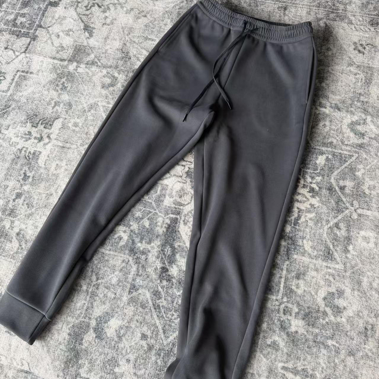 桑坡三代防风裤刺绣一体绒薄绒长裤松紧腰加绒卫裤秋冬男女运动裤