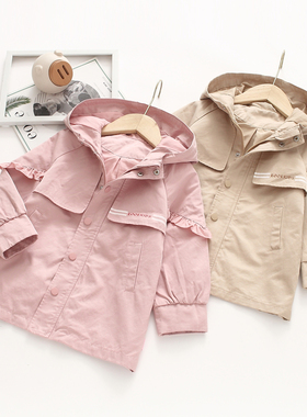 非常小鱼61870新款深秋冬季宽松女童时尚双层中长款风衣100-140