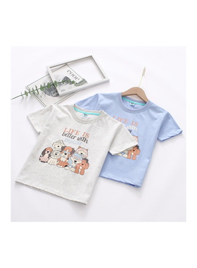 非常小鱼64239中大男童新款夏季针织透气吸汗T恤短袖上衣110-150