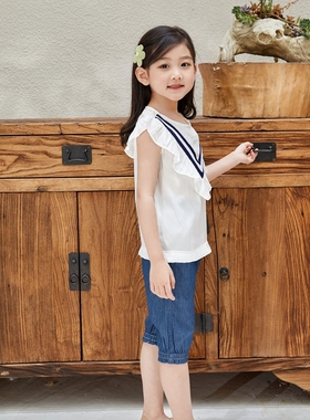 非常小鱼61387新款女童夏季超薄透气凉快时尚T恤短袖上衣100-140