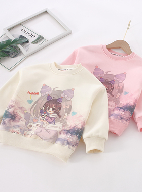 非常小鱼64893新款深秋装冬秋女童针织休闲一体绒儿童上衣110-150