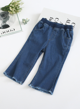 非常小鱼80369，39482清仓女童夏季超薄尚牛仔七分裤瘦版儿童中裤