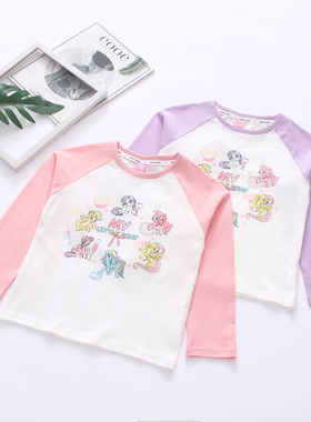 非常小鱼非常小鱼2025秋季新款女童卡通人物插肩长袖T恤65877