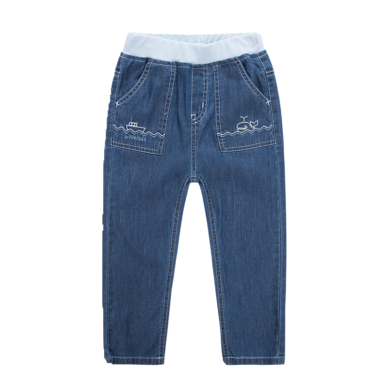 非常小鱼39177清仓男童春夏季薄款瘦版休闲空调裤休闲牛仔长裤