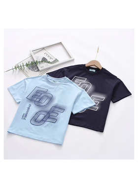 非常小鱼64208中大男童新款夏季针织透气吸汗T恤短袖上衣120-160