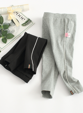 非常小鱼80195新款春季女中小童针织纯棉休闲柔软百搭长裤90-130