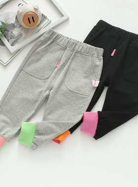 非常小鱼82197新款春季女童针织纯棉运动儿童休闲外穿长裤90-130