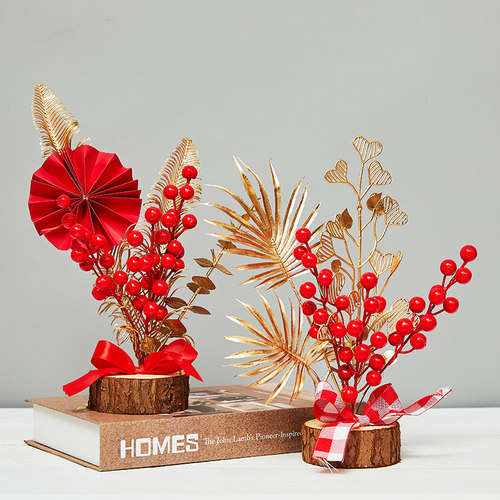 春节装饰小发财树摆件年会餐桌