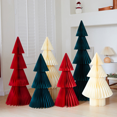 christmas tree圣诞装饰品氛围场景布置折纸立体圣诞树橱窗摆件