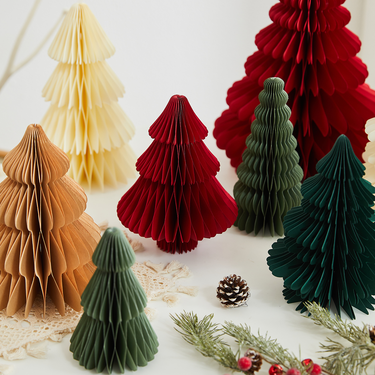 圣诞节装饰纸质立体圣诞树摆件