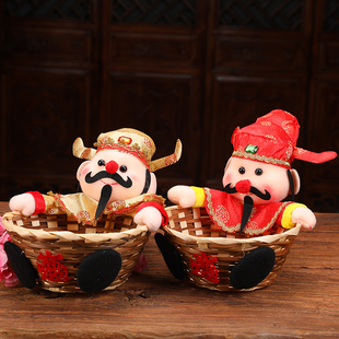 2026春节新年装 饰马年财神糖果篮子喜庆桌面摆件过年室内场景布置