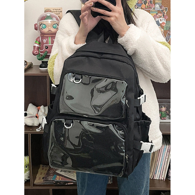 日系ins透明吧唧徽章痛包双肩包女二次元漫展jk书包学生少女背包