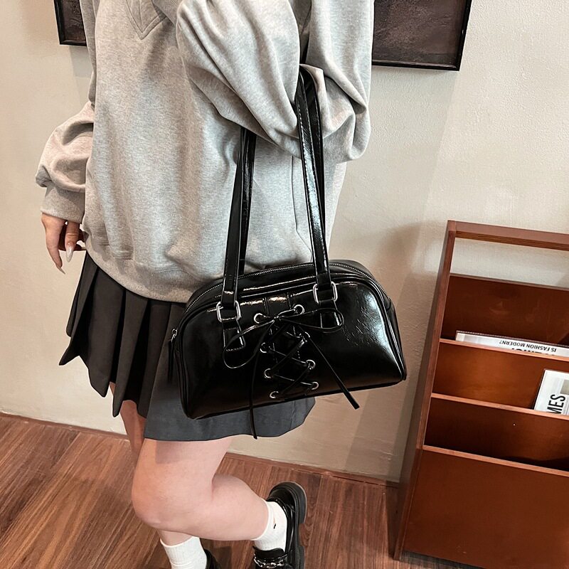 洋气蝴蝶结腋下包包女2026新款时尚纯色手提包潮流百搭休闲单肩包