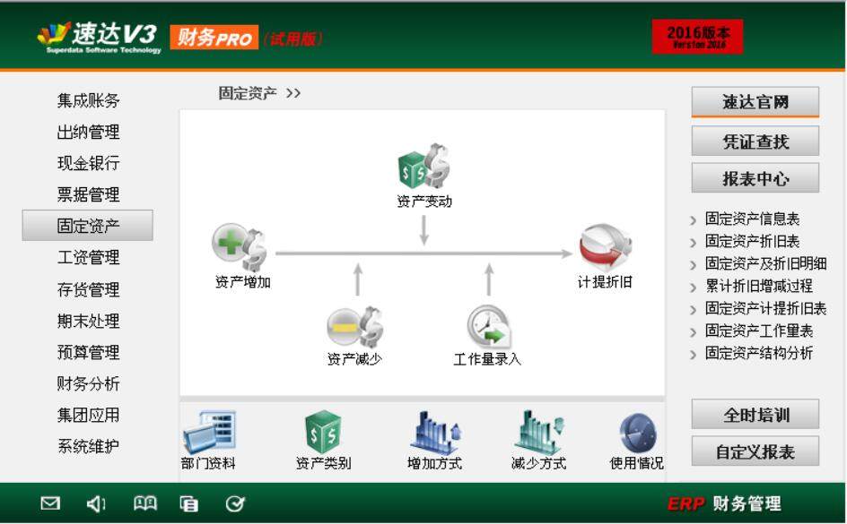 速达财务V3pro出纳现金票据资产存货期末预算账务中小企业永久用