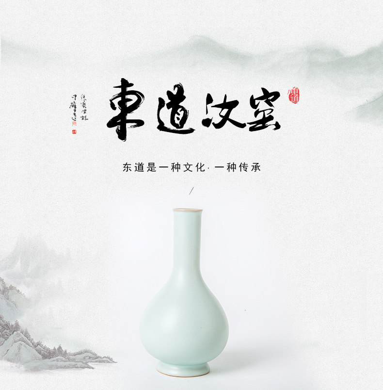 东道汝窑梅瓶花瓶插花玲珑胆型瓶复古大赛冠军趣味娱乐灯泡