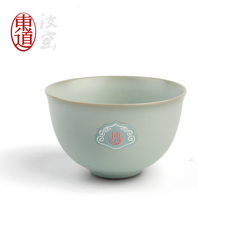 正品东道汝窑茶杯东道主人系列圆意杯汝瓷开片品茗杯茶杯包邮